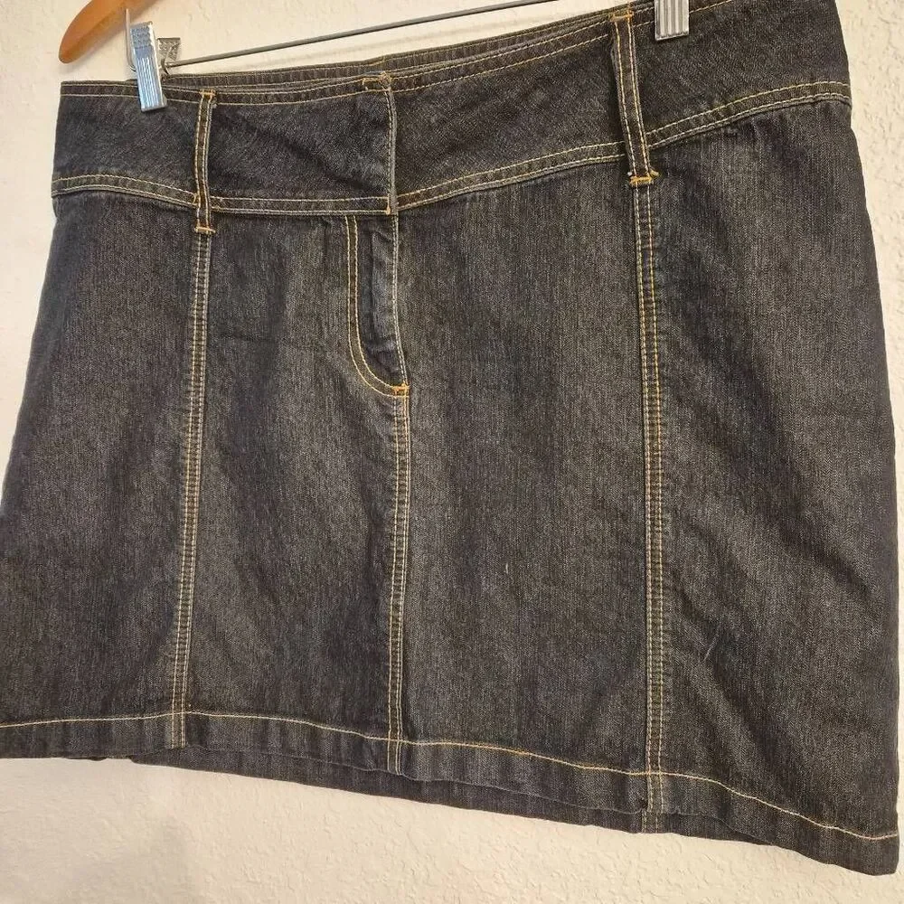 Bisou Bisou Stretch Jean Mini Skirt Denim Sexy Feminine Flirty Flattering Summer